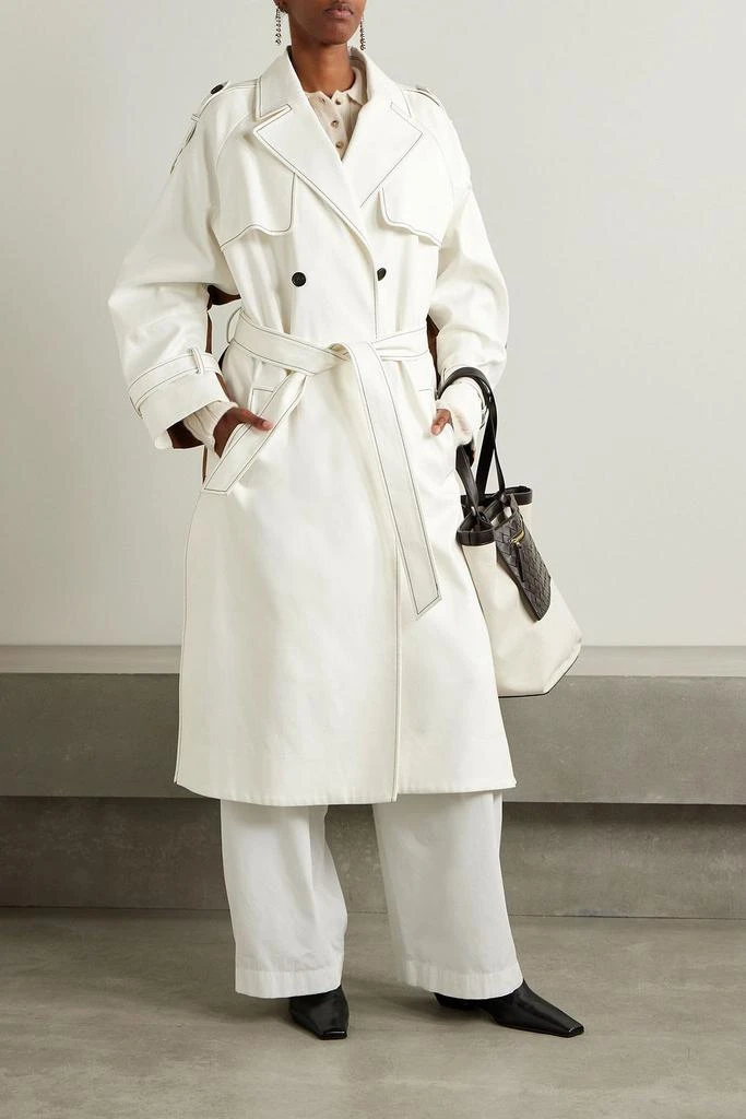 Partow Noah belted two-tone cotton-twill trench coat 2
