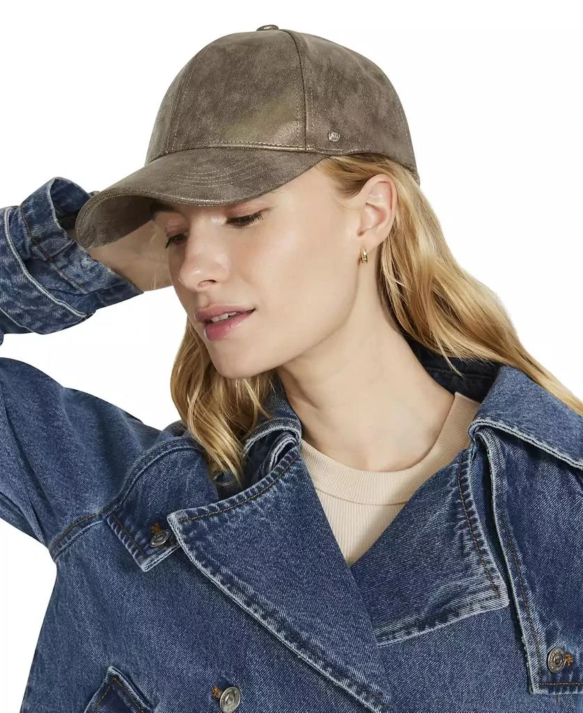 Steve Madden Women's Stone Distressed Metallic Baseball Cap 5