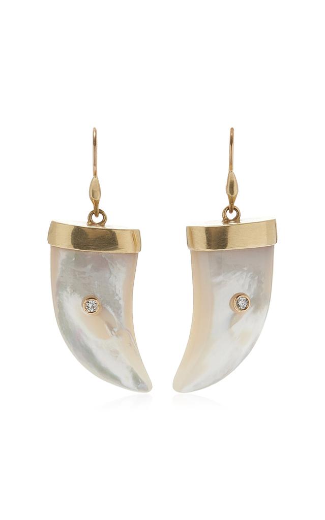 Annette Ferdinandsen Annette Ferdinandsen - Jeweled Claw 14K Yellow Gold; Diamond And Mother of Pearl Earrings - Gold - OS - Moda Operandi - Gifts For Her