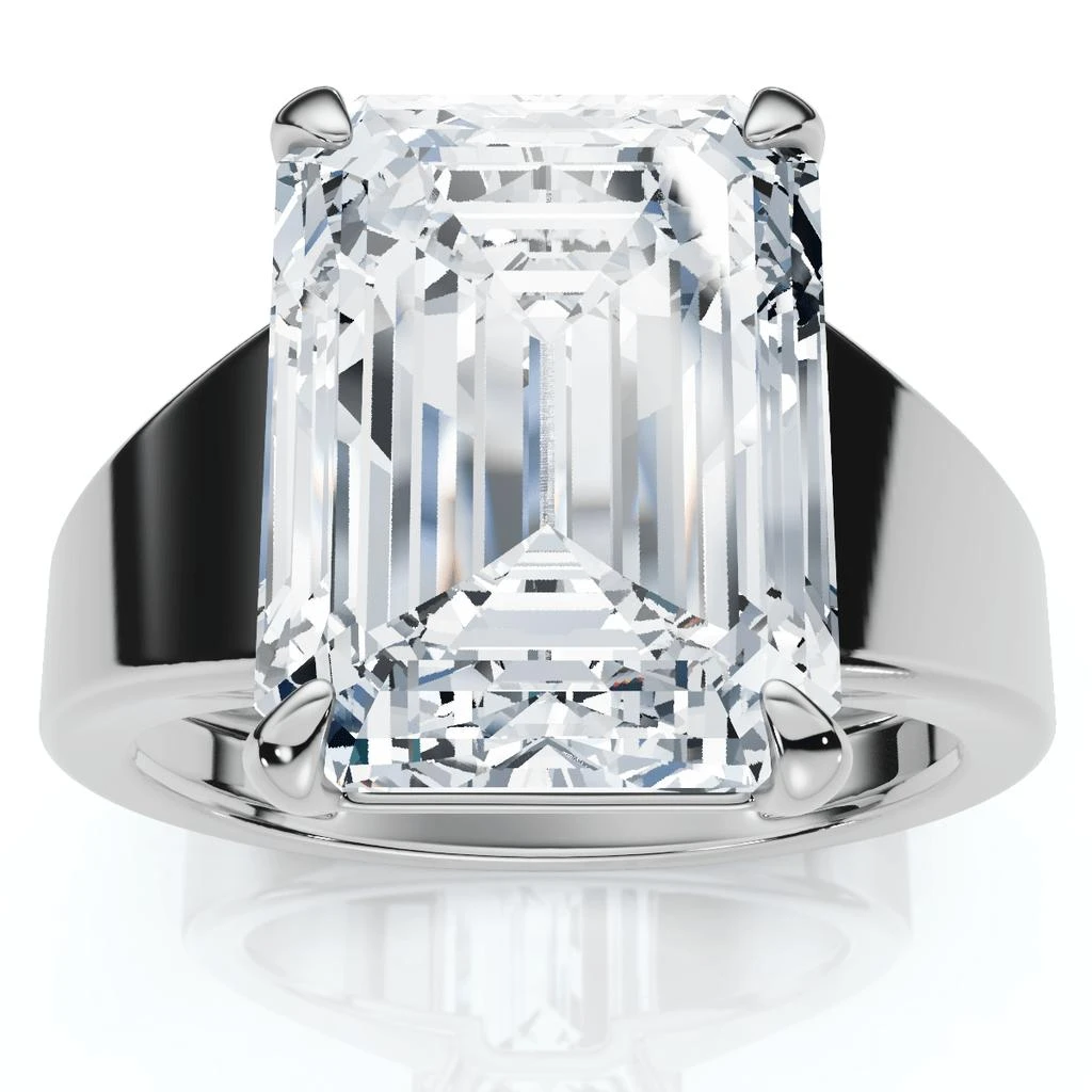 Pompeii3 Certified 6Ct Emerald Cut Stephanie Diamond Engagement Ring 14k Gold Lab Grown