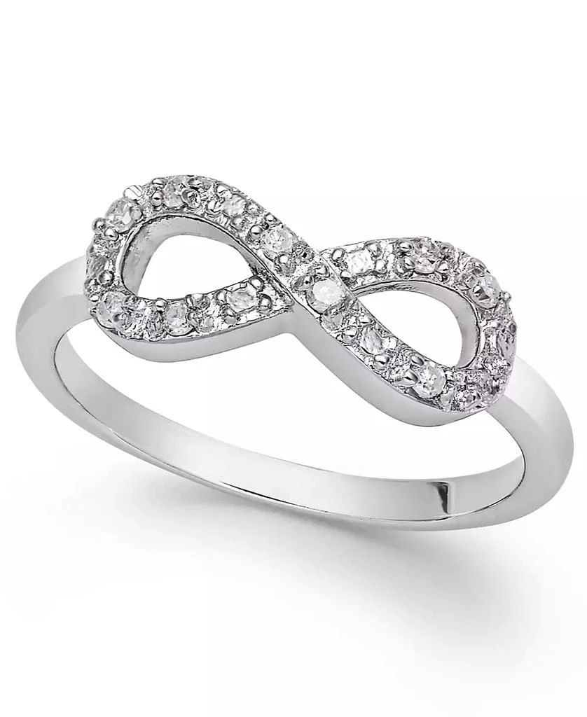 Macy's Diamond Infinity Ring in Sterling Silver (1/10 ct. t.w.) 1