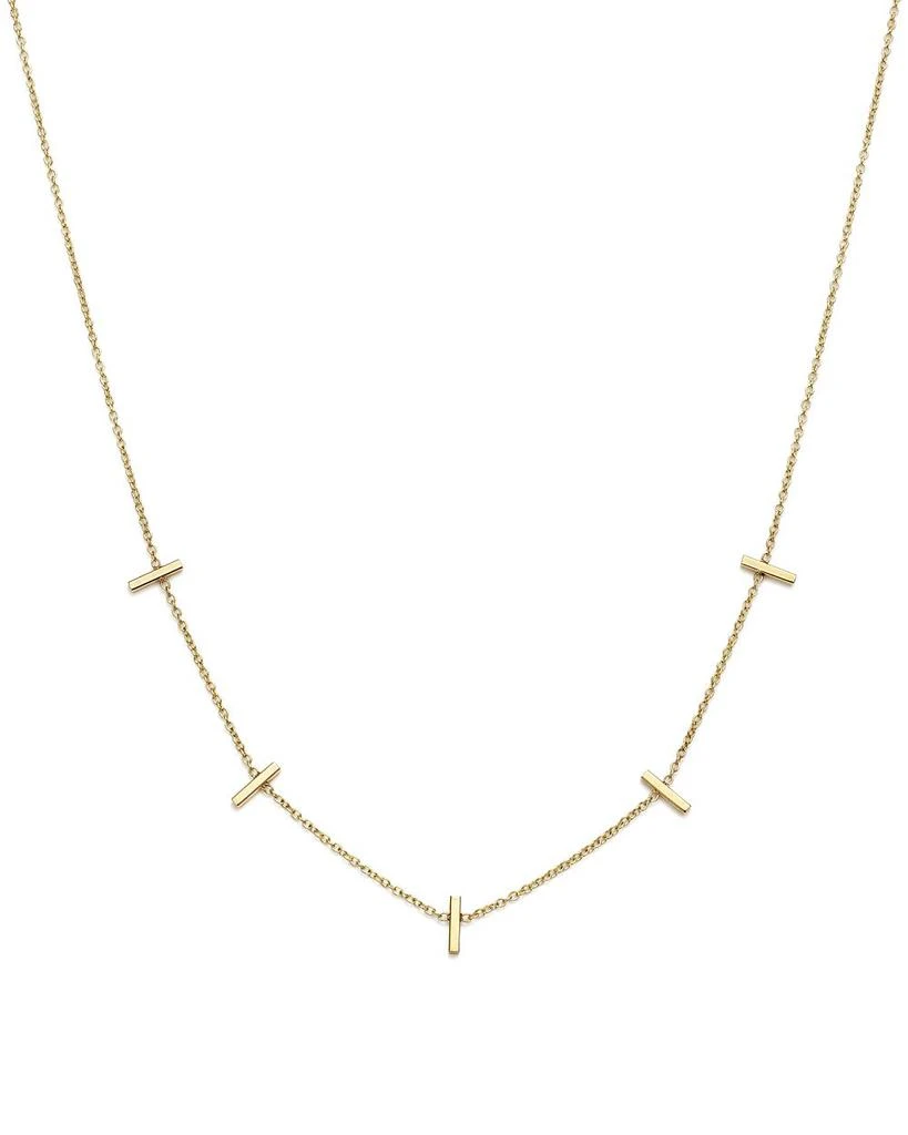 Zoe Chicco 14K Yellow Gold Bar Station Necklace, 16" 1