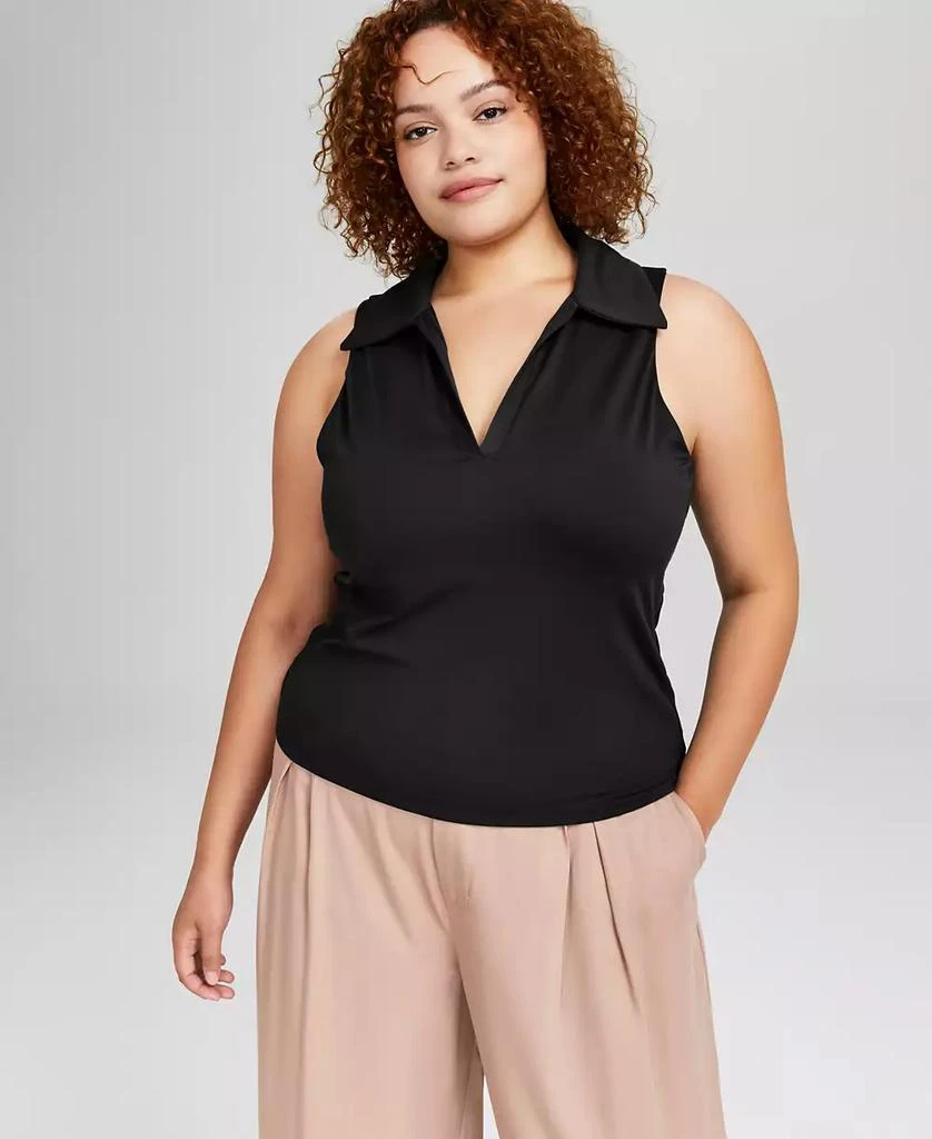 And Now This Trendy Plus Size Venus Sleeveless Polo Top, Created for Macy's 2
