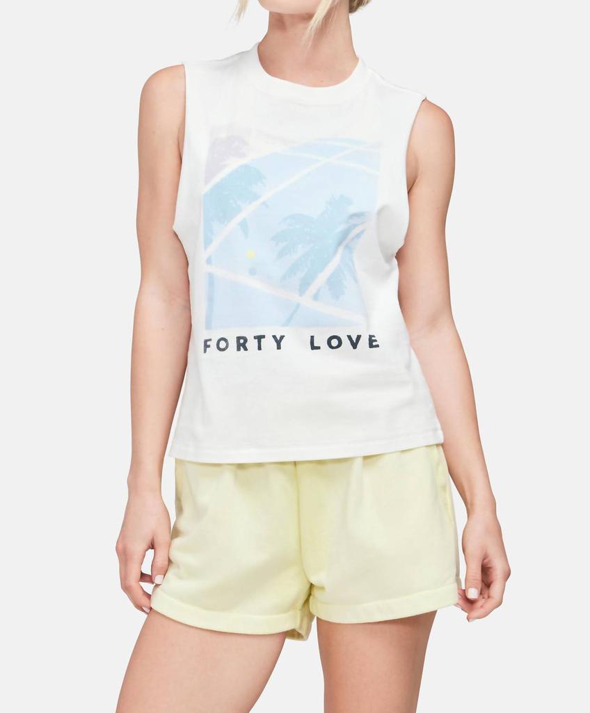 Wildfox Forty Love Riley Tank Top In Clean White