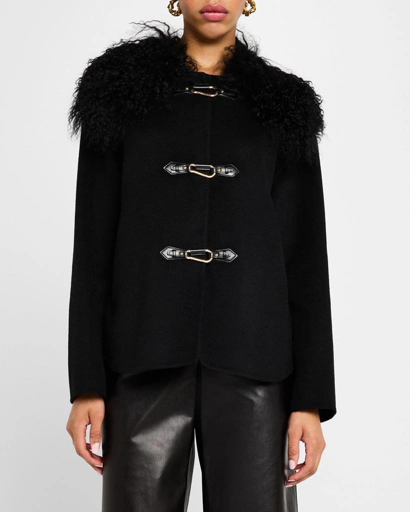 Kobi Halperin Shirley Wool Shearling-Collar Coat 4