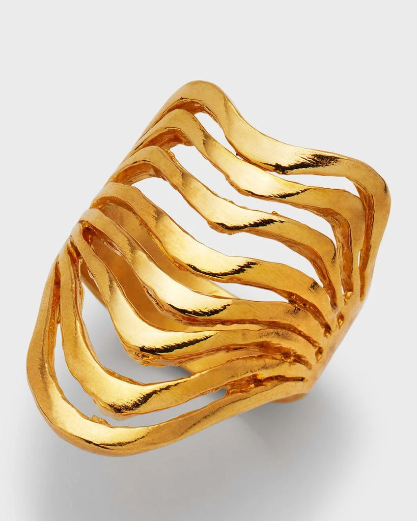 Devon Leigh Gold-Plated Ripple Ring 3