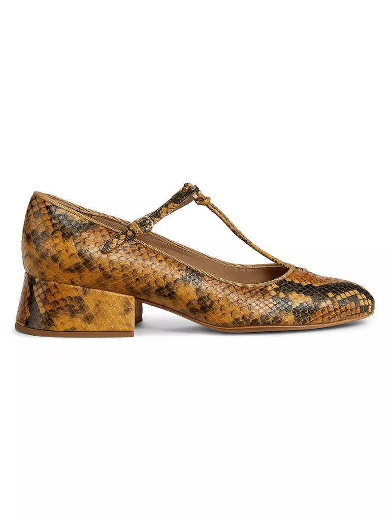 Ulla Johnson Lucy 40MM Embossed Leather T-Strap Pumps 1