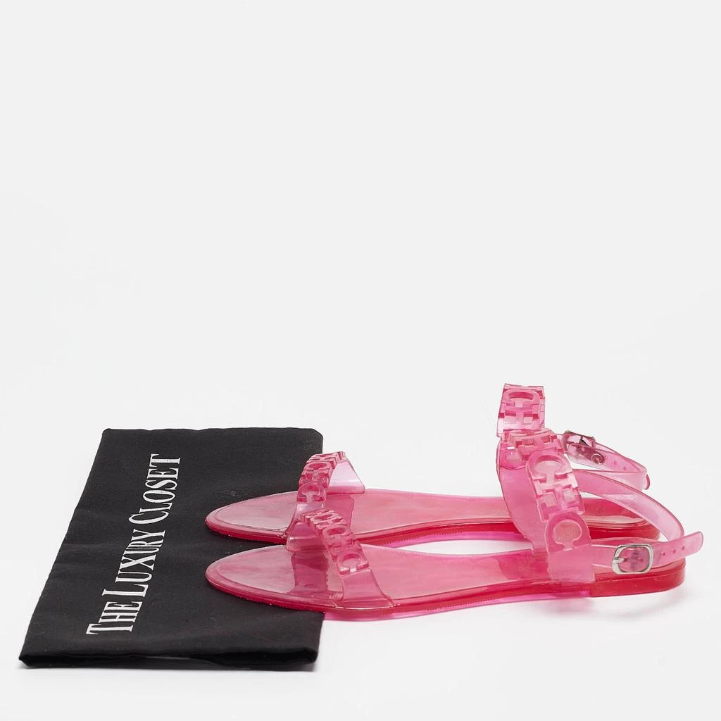 CH Carolina Herrera CH Carolina Herrera Pink Jelly Ankle Strap Flat Sandals Size 37 9