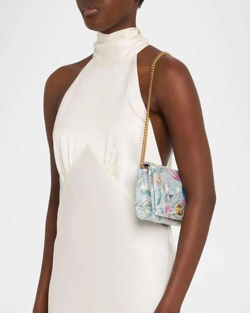 MICHELLE WILHITE Olivia Floral-Print Denim Clutch Bag 2