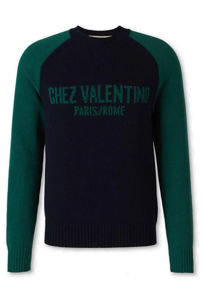 Valentino Valentino	Chez Logo Intarsia Crewneck Jumper 1