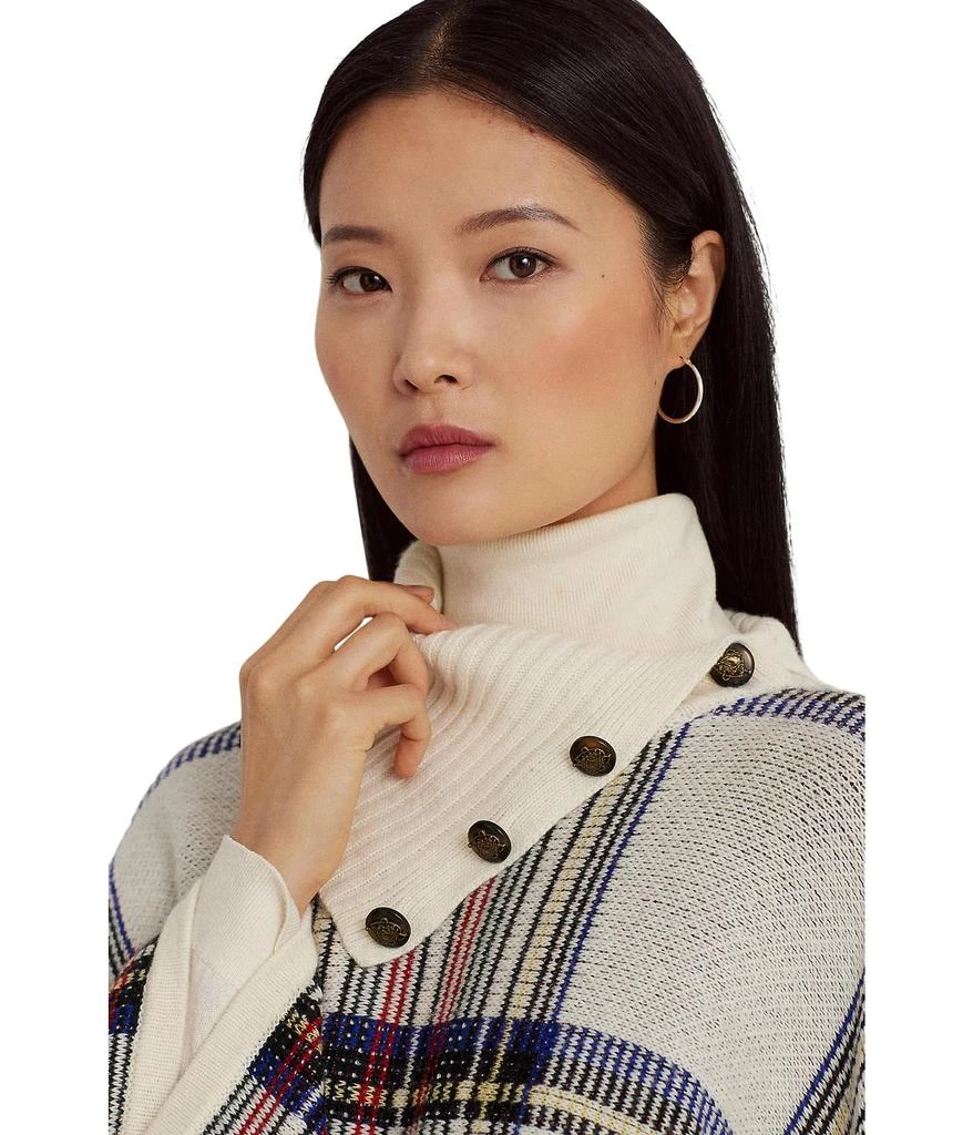 Ralph Lauren Checked Plaid Wool-Blend Poncho 3