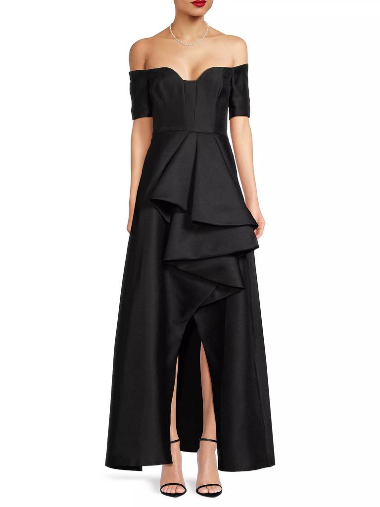 Black Halo Serafina Jacquard Piqué Gown