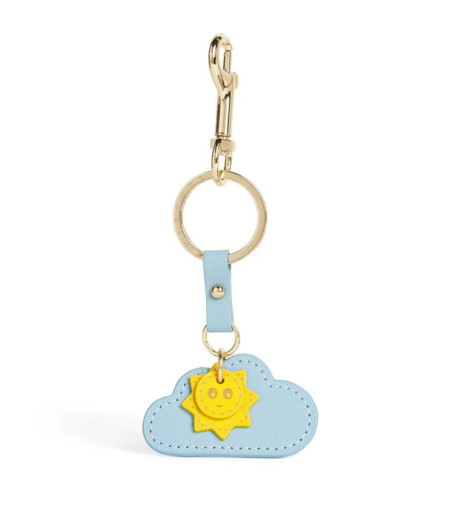 Harrods Leather Sun and Cloud Keyring 1