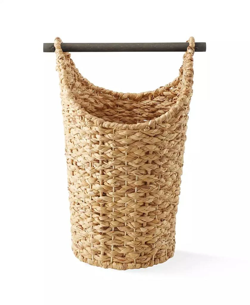 Casafield Woven Water Hyacinth Toilet Paper Roll Holder Basket with Wood Bar 6