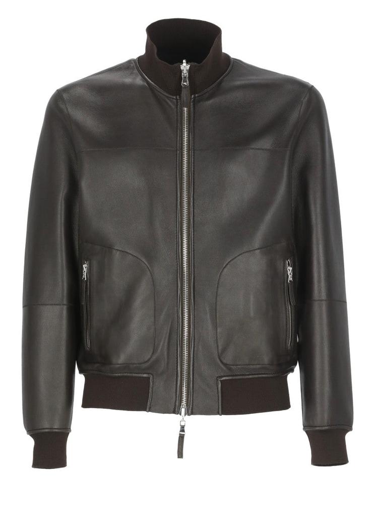 THE JACK LEATHERS Brown Cash Reversible Leather Jacket
