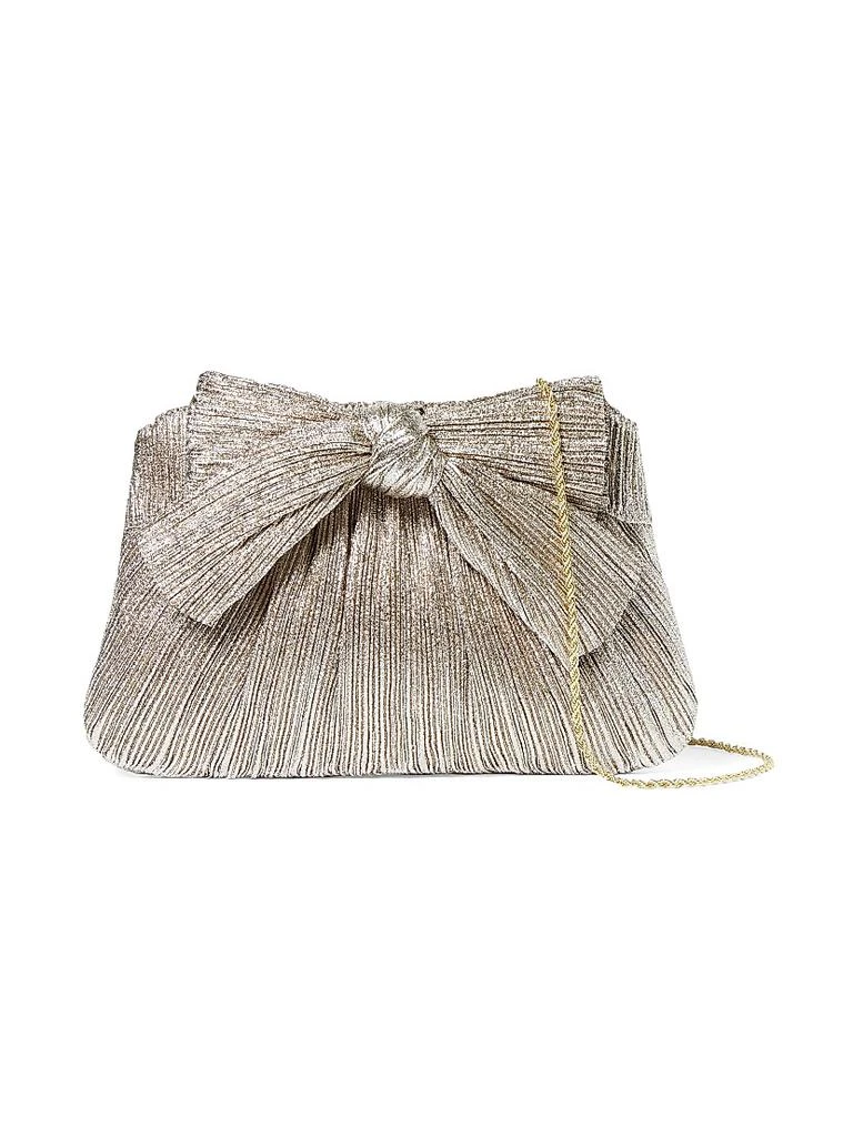 Loeffler Randall Rayne Pleated Lamé Bow Clutch 1