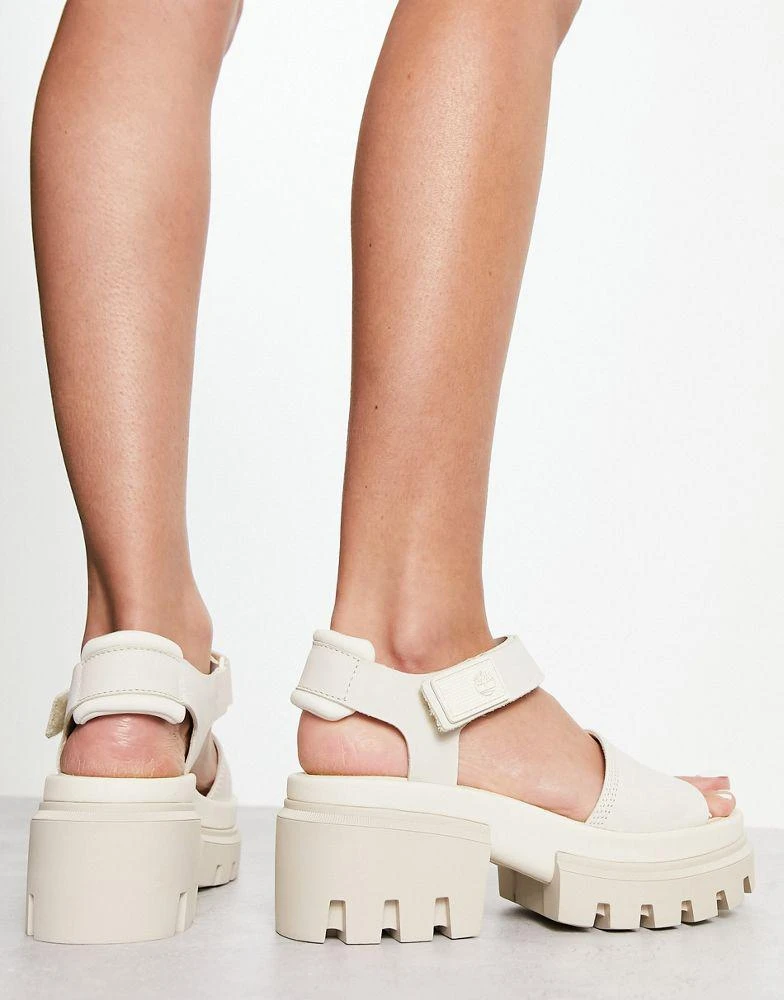 Timberland Timberland everleigh ankle strap sandals in natural off white nubuck leather 2