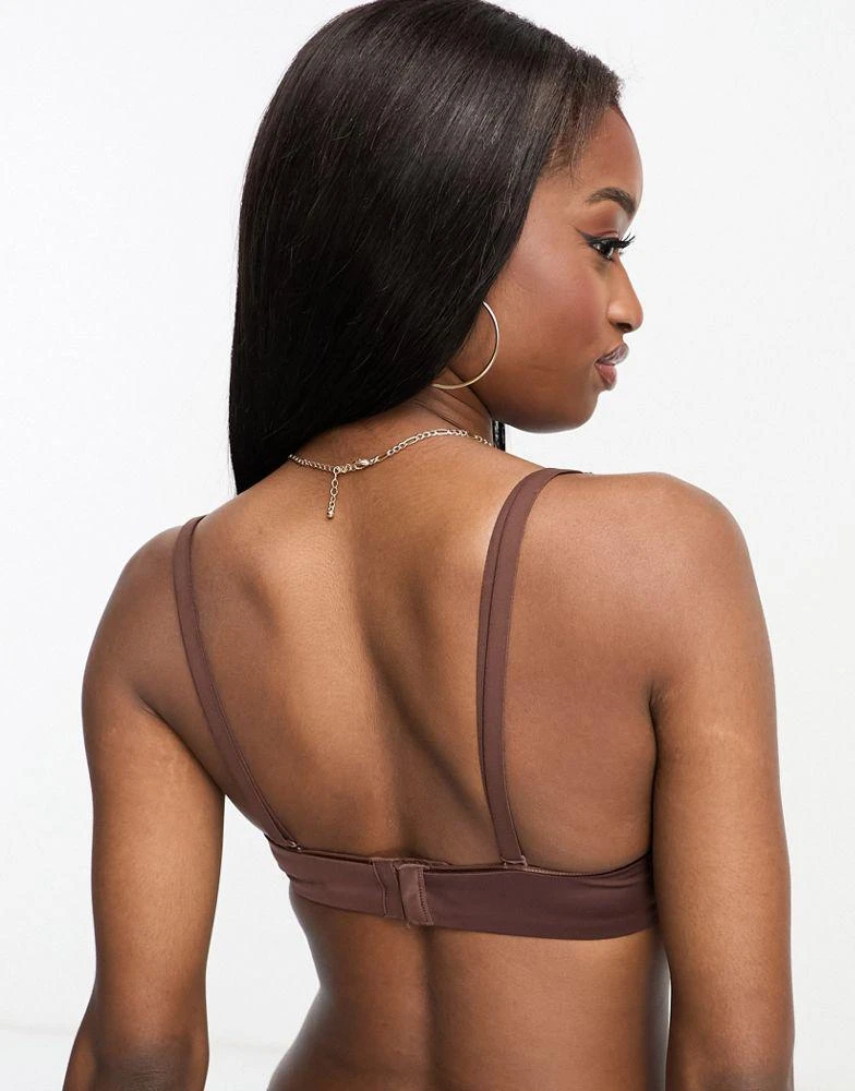 ASOS ASOS DESIGN moulded multiway strapless bra with clear centre in brown 4