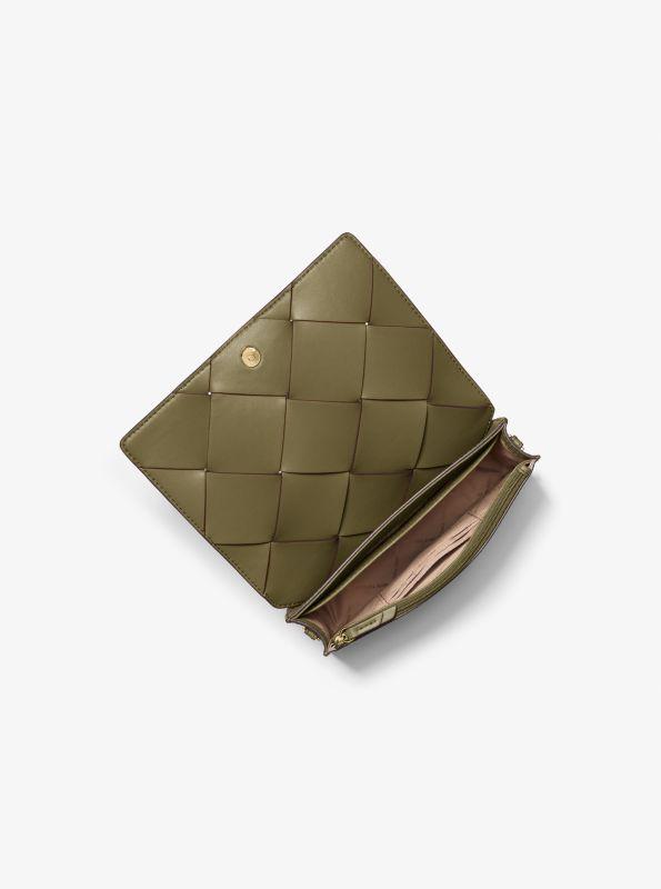 Michael Kors Jet Set Medium Woven Leather Crossbody Bag