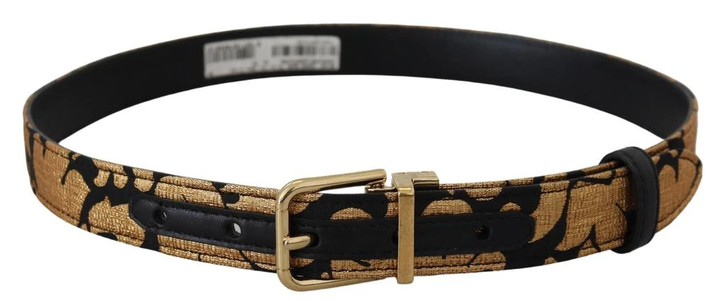 Dolce & Gabbana Multicolor Jacquard Leather Logo Buckle Belt 4