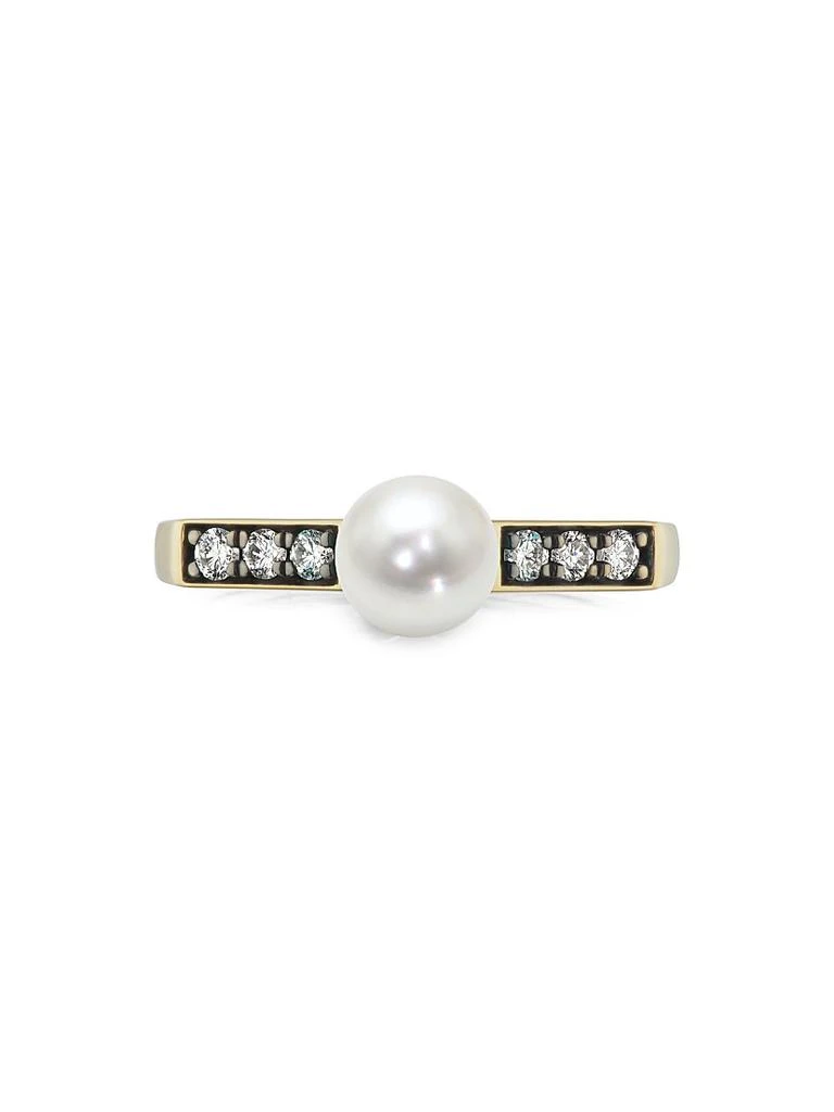 Sorellina Stx 
Stones 18K Yellow Gold, 6MM Natural Pearl 
Diamond Ring 2