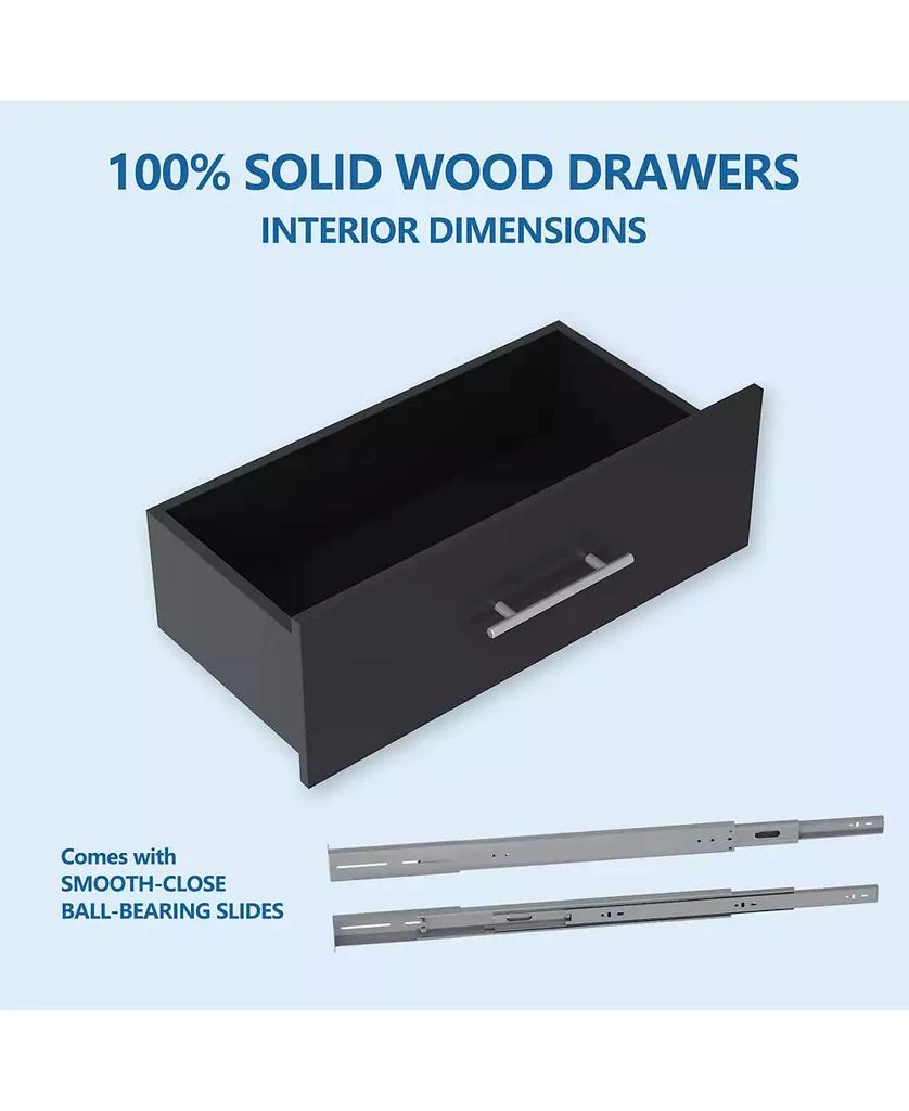 Lovmor Short Tower Wood Built In Closet Organizer Unit, Wood Closet Organizer Starter Kit, Mounted Closet Systems with 2 Drawers 6