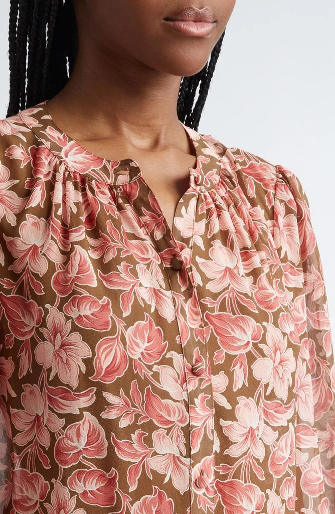VERONICA BEARD Ashlynn Floral Print Silk Shirt 5