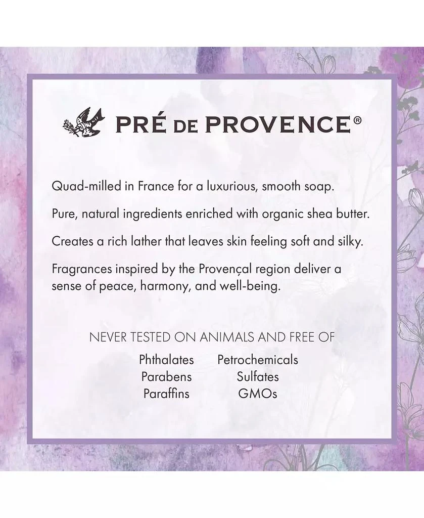 European Soaps Pre de Provence Moisturizing 250g French Soap Bar, Quad-Milled, Long Lasting, Moisturizing, Rich and Creamy Lather (Set of 2) 4