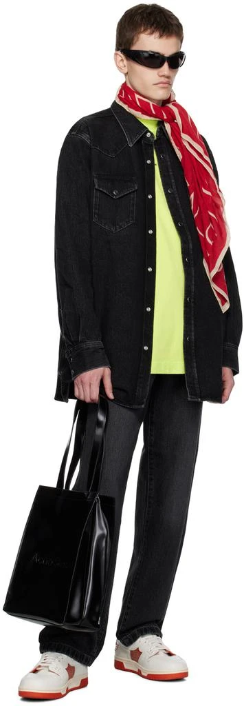 Acne Studios Black Press-Stud Denim Shirt 4