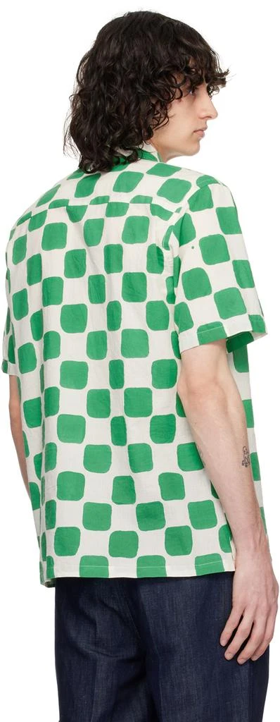 Drake's Off-White & Green Check Shirt 3