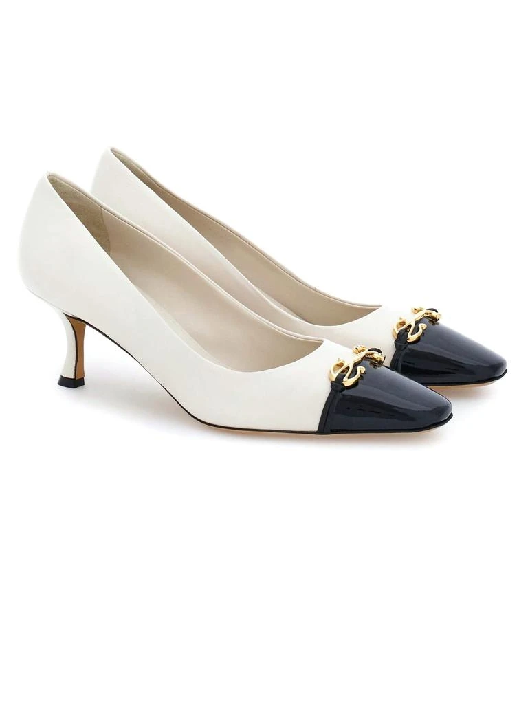 Salvatore Ferragamo Off-white Calf Leather Pumps 4