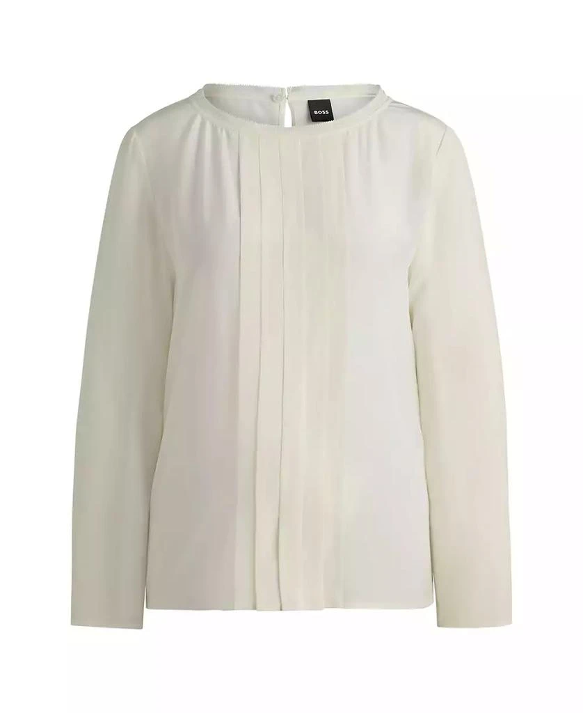 Hugo Boss Women's Pleated Front Long-Sleeved Blouse 2