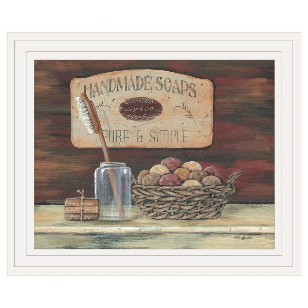 Hivvago HANDMADE SOAPS 4 White Framed Print Bathroom Wall Art 2