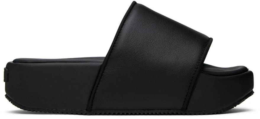 Y-3 Black Cushioned Platform Slides 1