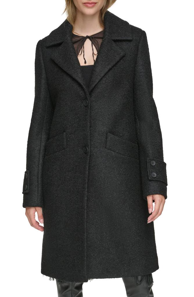 Andrew Marc Regine Pressed Bouclé Wool Blend Coat