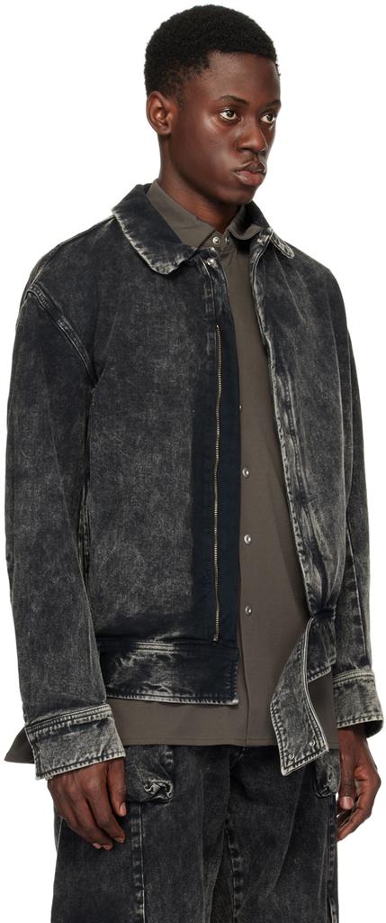 Omar Afridi Black Zip Denim Jacket