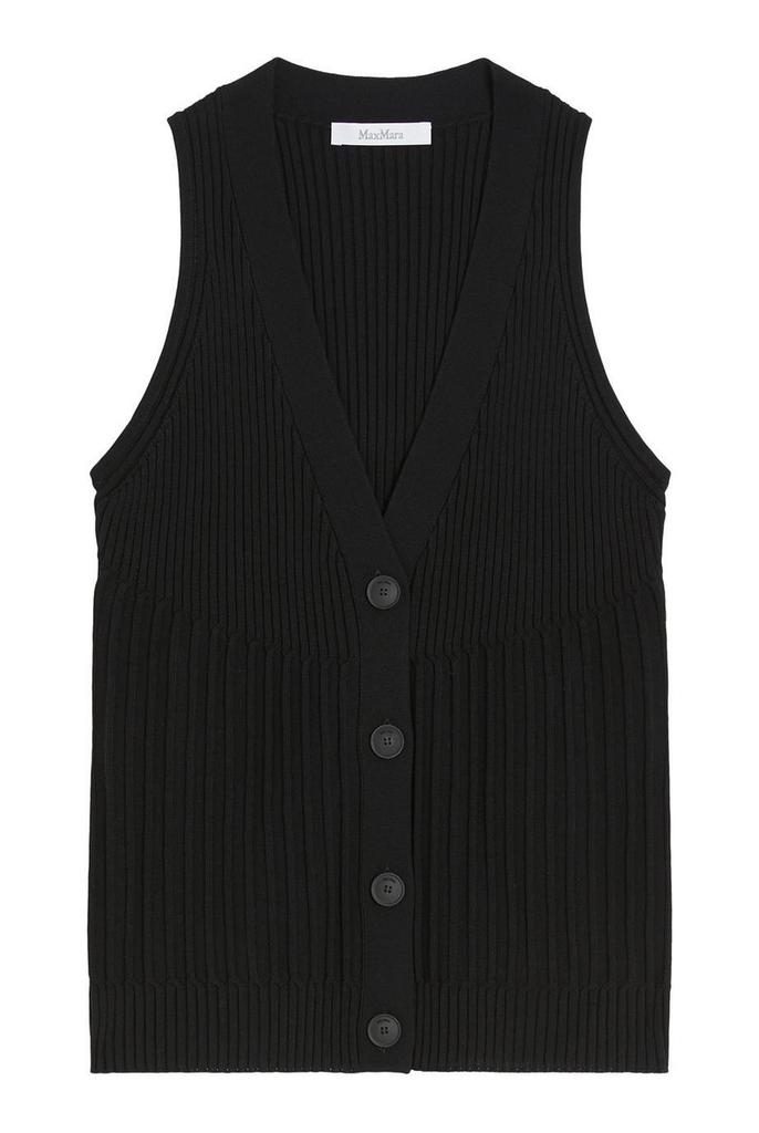 Max Mara Cotton yarn and viscose crepe gilet