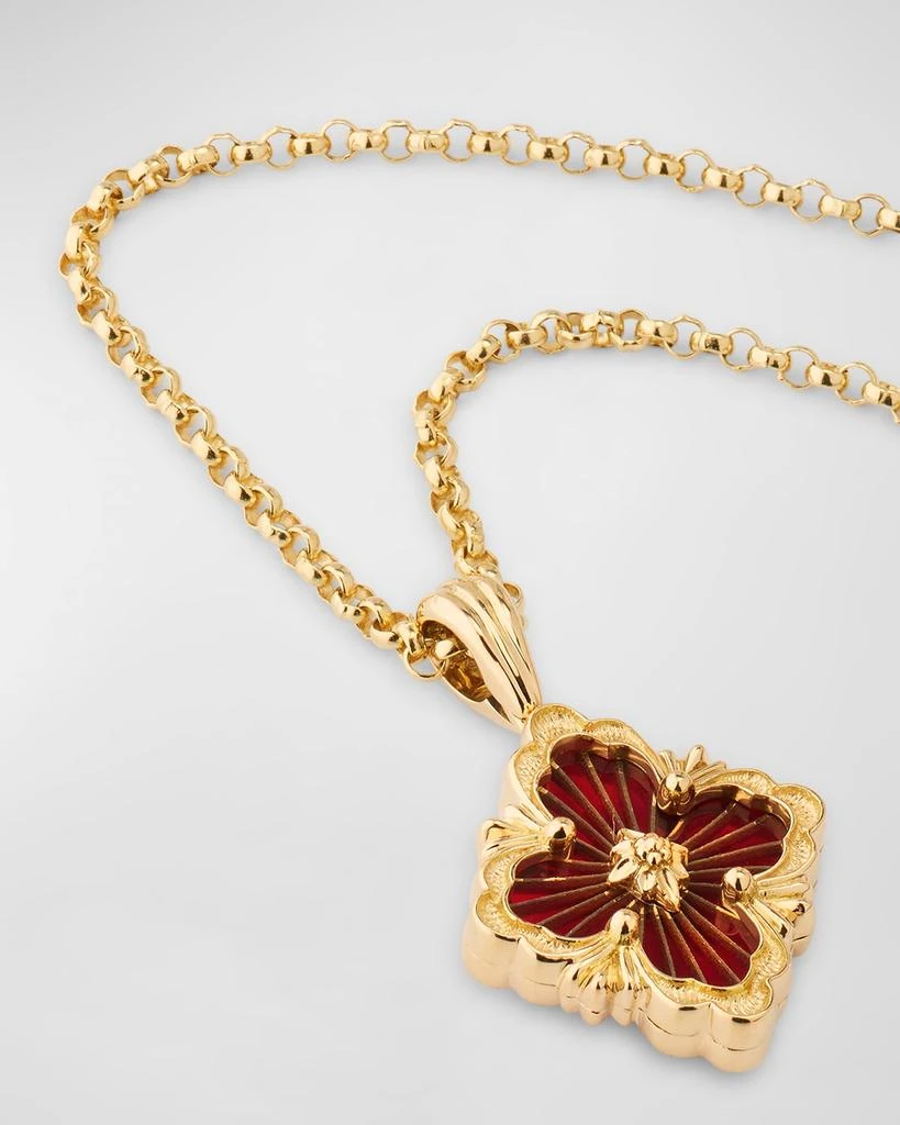 Buccellati Opera Tulle 18K Yellow Gold Red Enamel Pendant, Small 3