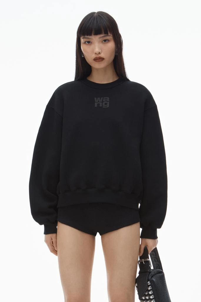 Alexander Wang PUFF LOGO SWEATSHIRT IN STRUCTURED TERRY 1