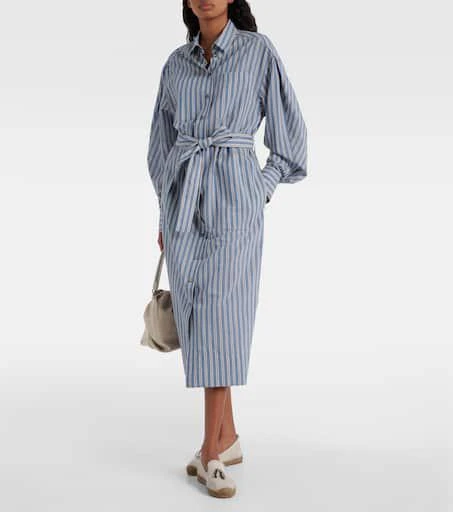 Brunello Cucinelli Striped cotton and silk shirt dress 2
