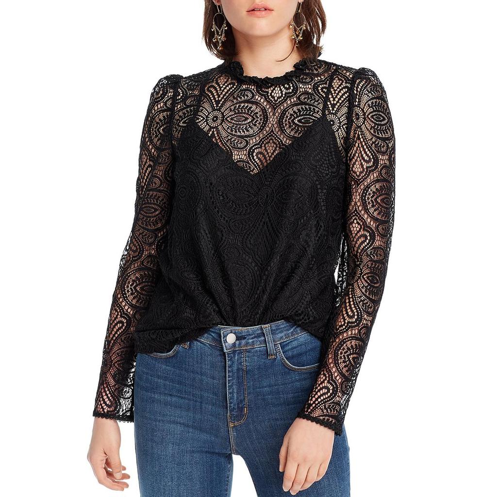 LINI Kaylee Womens Ruffled Lace Blouse
