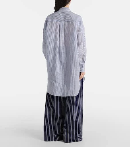 Brunello Cucinelli Monili striped linen and silk organza shirt 3
