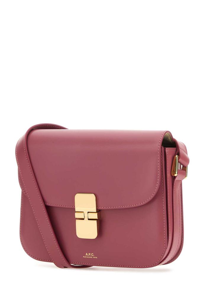 A.P.C. Dark Pink Leather Small Grace Crossbody Bag