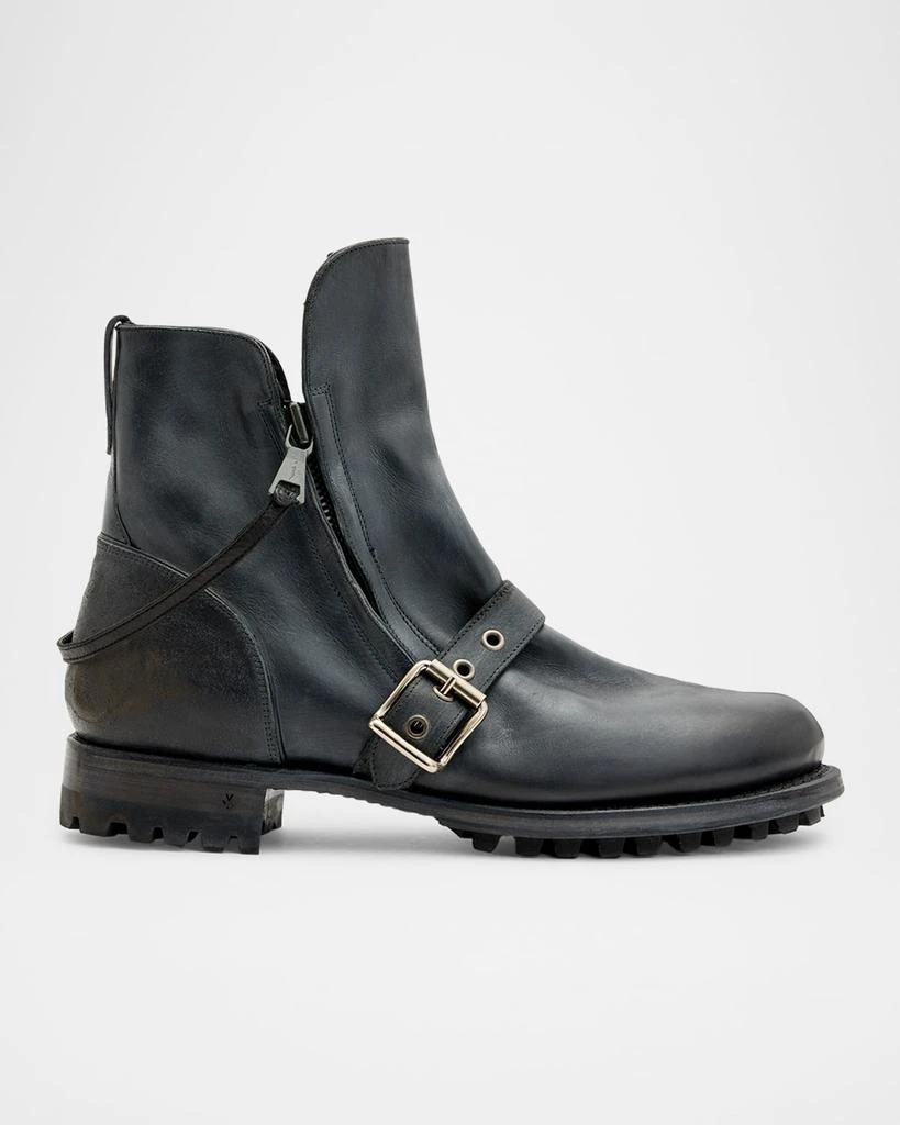 John Varvatos Men's Moto Shearling Double-Zip Leather Boots 1