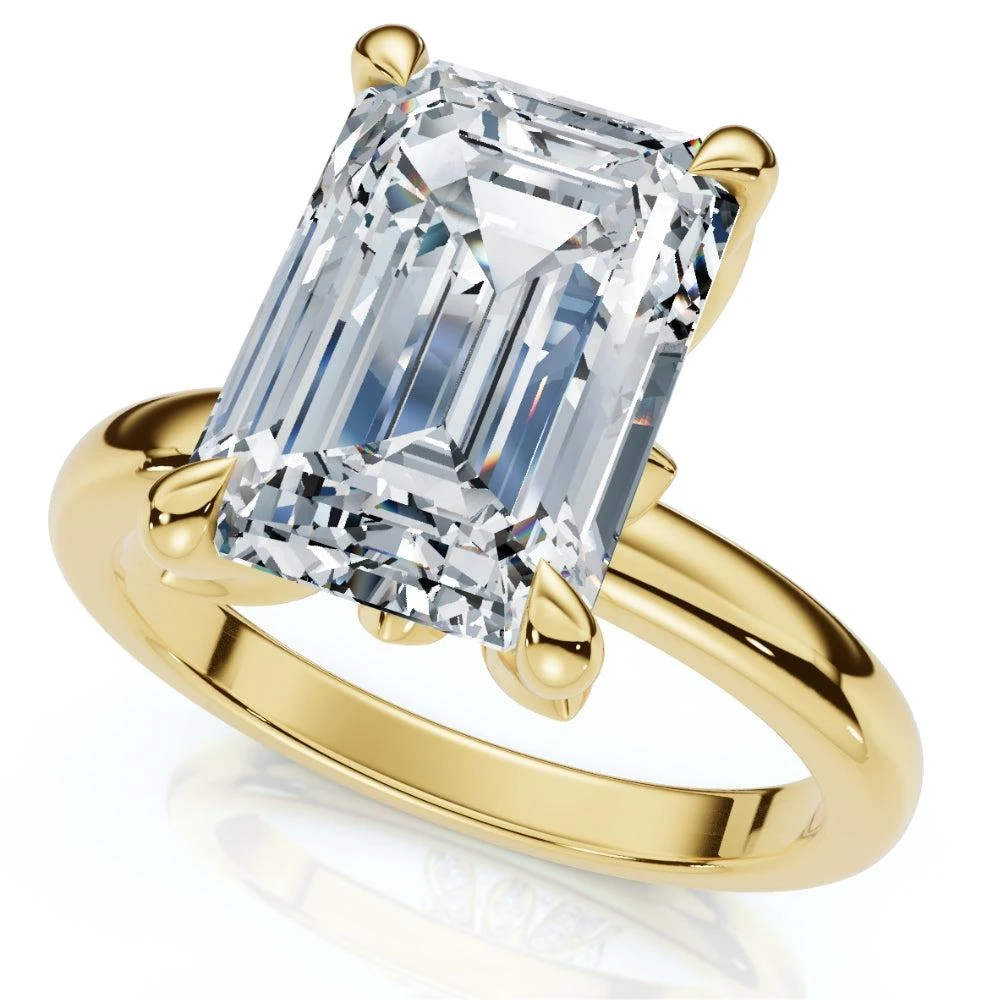 Pompeii3 2.05Ct Emerald Cut Certified Diamond Hidden Petal Engagement Ring Gold Lab Grown 6