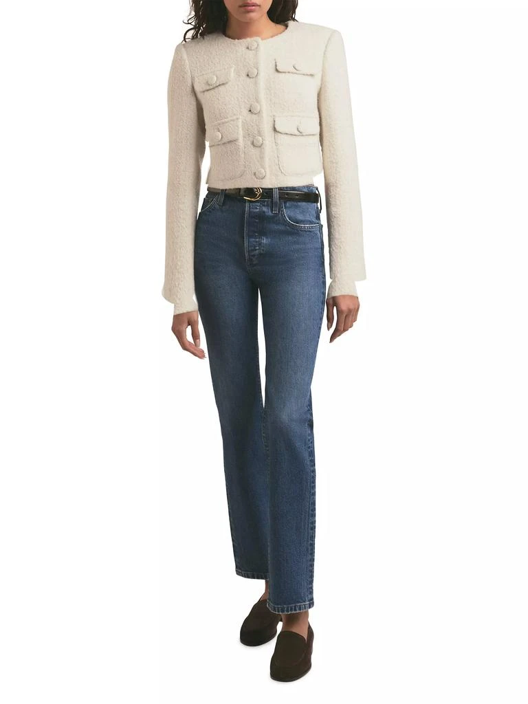 Favorite Daughter Emily Boucle Cropped Button-Front Jacket 2