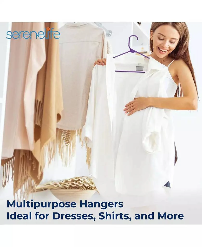 SereneLife Plastic Hanger Set with 150 Non-Slip Ultra-Thin Space-Saving Closet Organizers 7