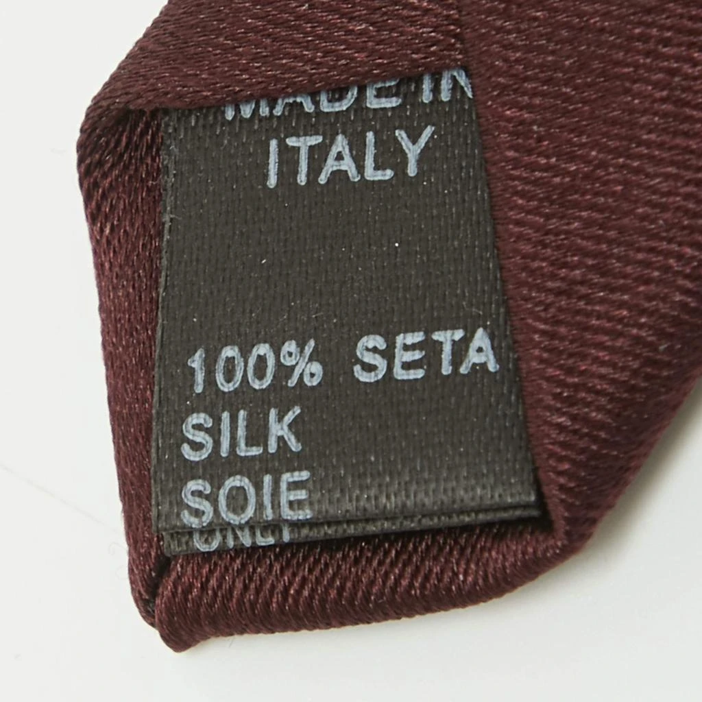 Dolce & Gabbana Dolce & Gabbana Burgundy Silk Skinny Tie 4