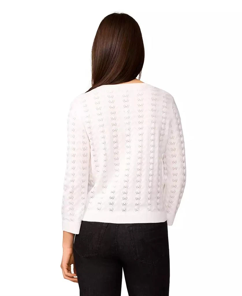 Melissa Paige Women's Pointelle-Knit Crewneck Cardigan 2