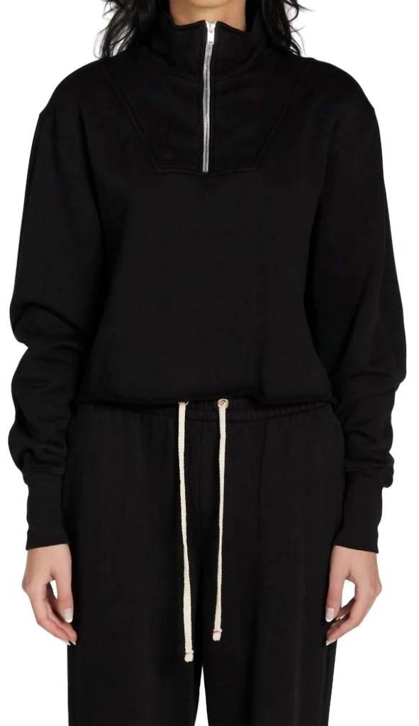 Les Tien Les Tien - Haley Crop Half Zip Pullover Sweater